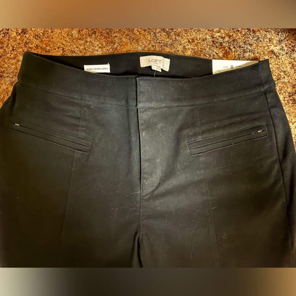 Loft Curvy Skinny Ankle Pants Size 8 In Black NWT - Picture 6 of 10